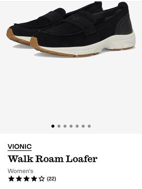 Vionic Black and White Slip-On Walking Loafer Sneaker